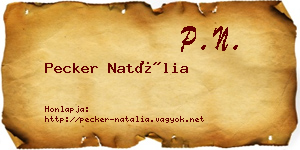 Pecker Natália névjegykártya